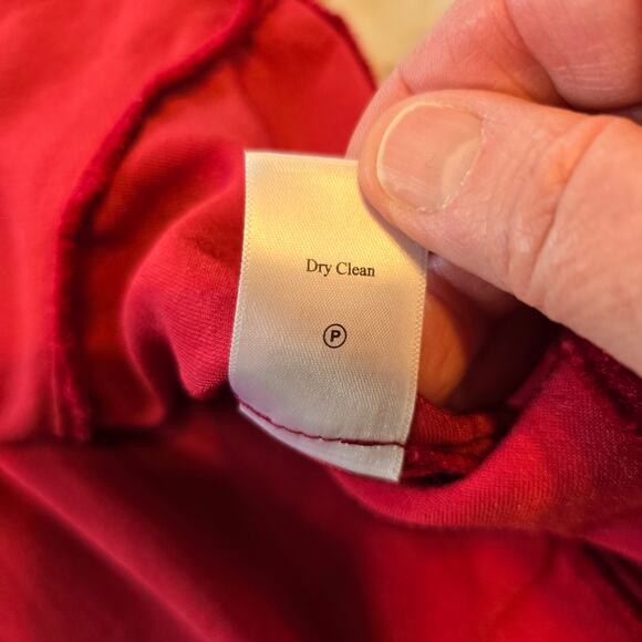 Coldwater Creek Velvet Blouse Women's MP Red Button Up Feminine Romantic Boho - Picture 7 of 9